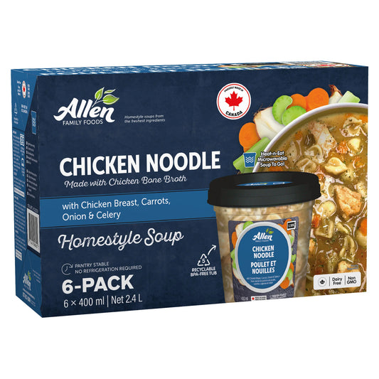 Allen Family Foods Chicken Noodle Soup, 6 × 400 mL