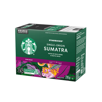 Starbucks Single Origin Sumatra Dark Roast Coffee Keurig K-Cup Pods, 276 g