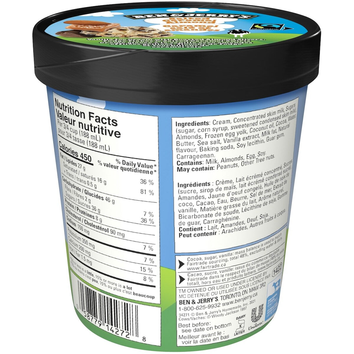Ben & Jerry's Salted Caramel Almond Ice Cream, 473 mL