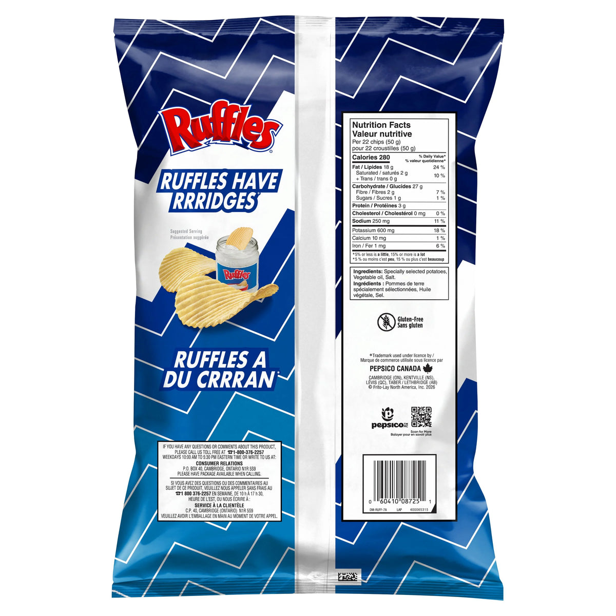 Ruffles Regular Potato Chips, 200 g