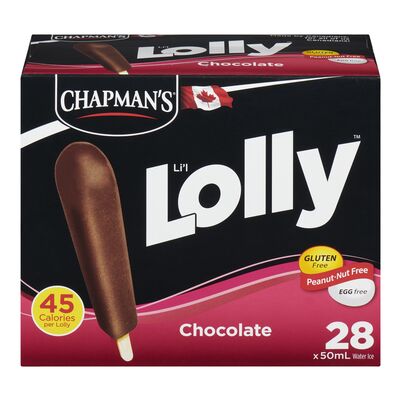 Chapman's Superlollies Chocolate Ice Pops, 28 × 50 mL