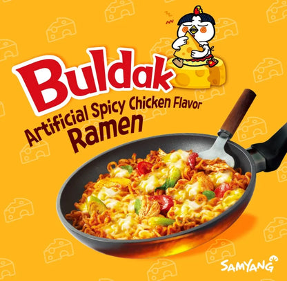 Samyang Spicy Chicken Buldak Cheese Ramen Noodles, 5 × 140 g