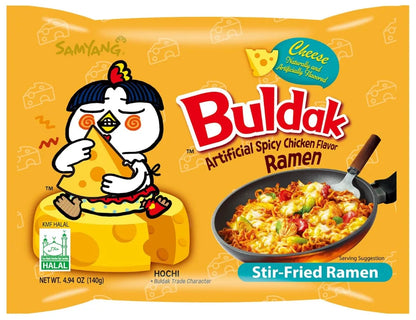 Samyang Spicy Chicken Buldak Cheese Ramen Noodles, 5 × 140 g