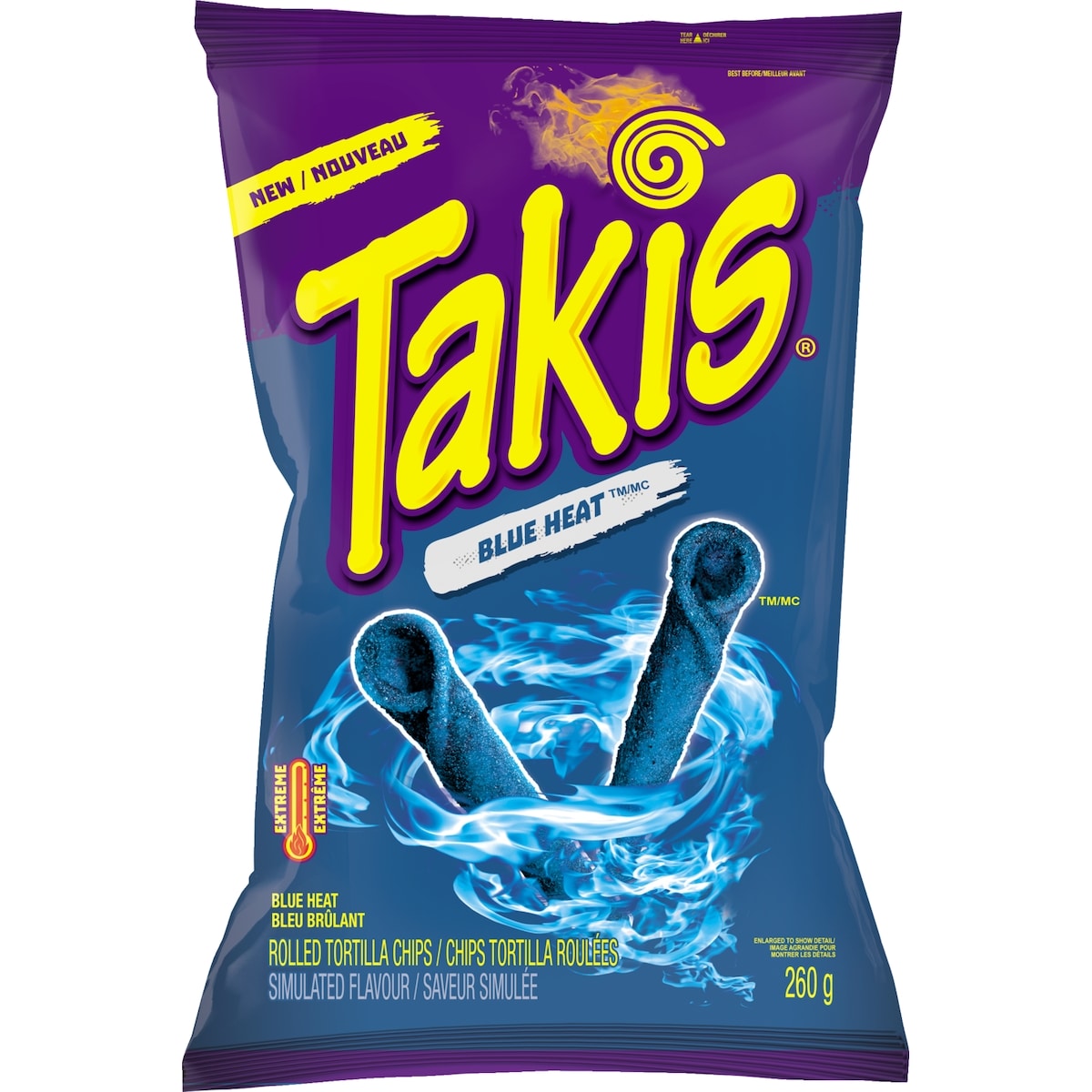 Takis Blue Heat Rolled Tortilla Chips, 260 g