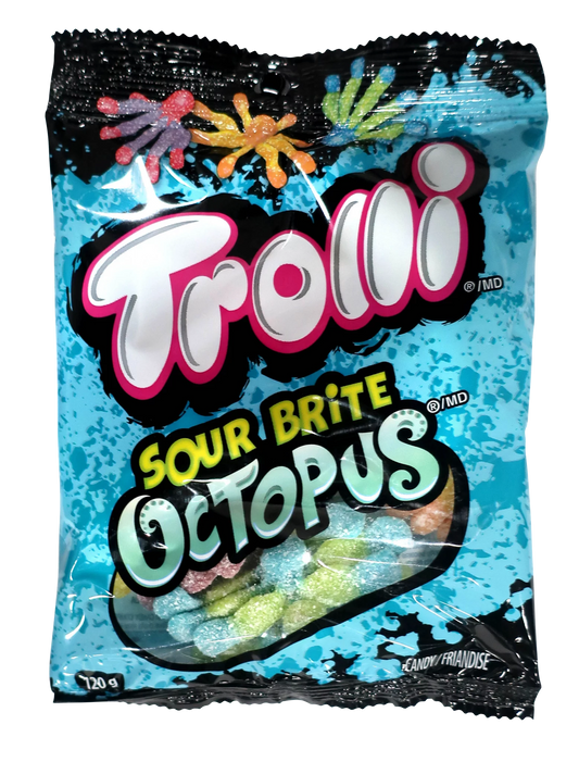 Trolli Sour Brite Octopus, 12 × 120 g