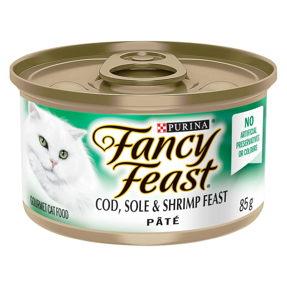 Fancy Feast Pate Cod, Sole & Shrimp Wet Cat Food, 85 g