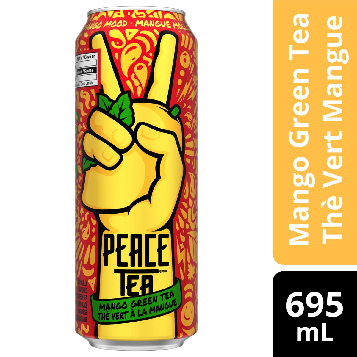 Peace Tea Mango Mood Green Tea Iced Tea Can, 695 mL