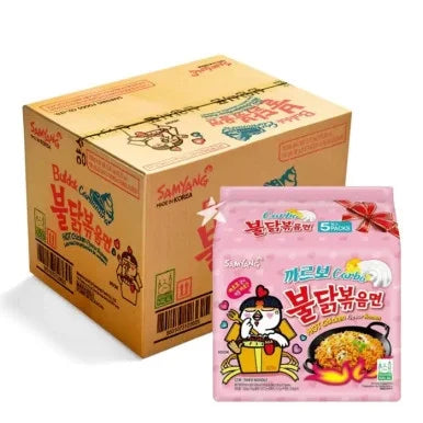 Samyang Buldak Hot Chicken Flavor Ramen Carbo with 200 g Carbo Sauce, 40 × 130 g