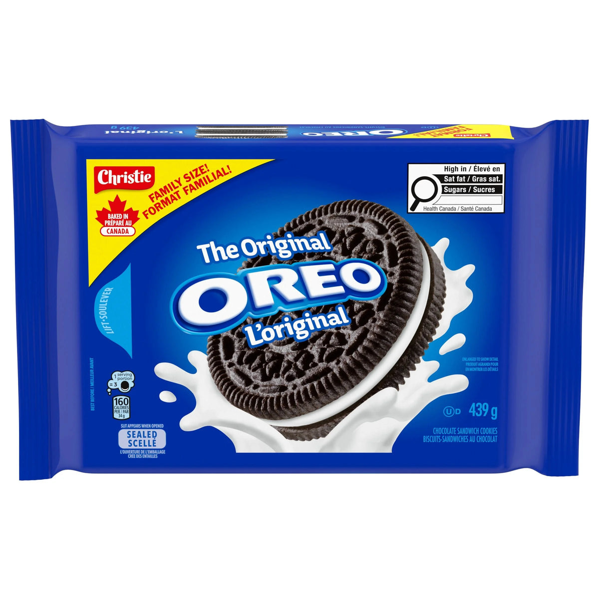 Oreo Original Chocolate Sandwich Cookies, Family Size, 439 g