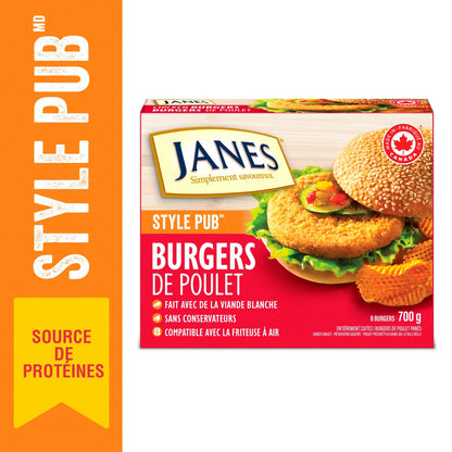 Janes Pub Style Breaded Chicken Burgers, 700 g