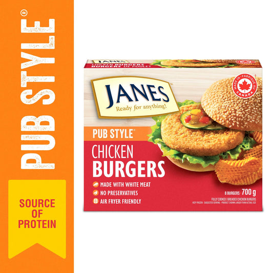 Janes Pub Style Breaded Chicken Burgers, 700 g