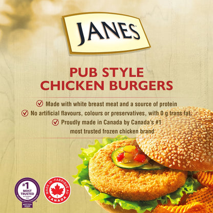 Janes Pub Style Breaded Chicken Burgers, 700 g