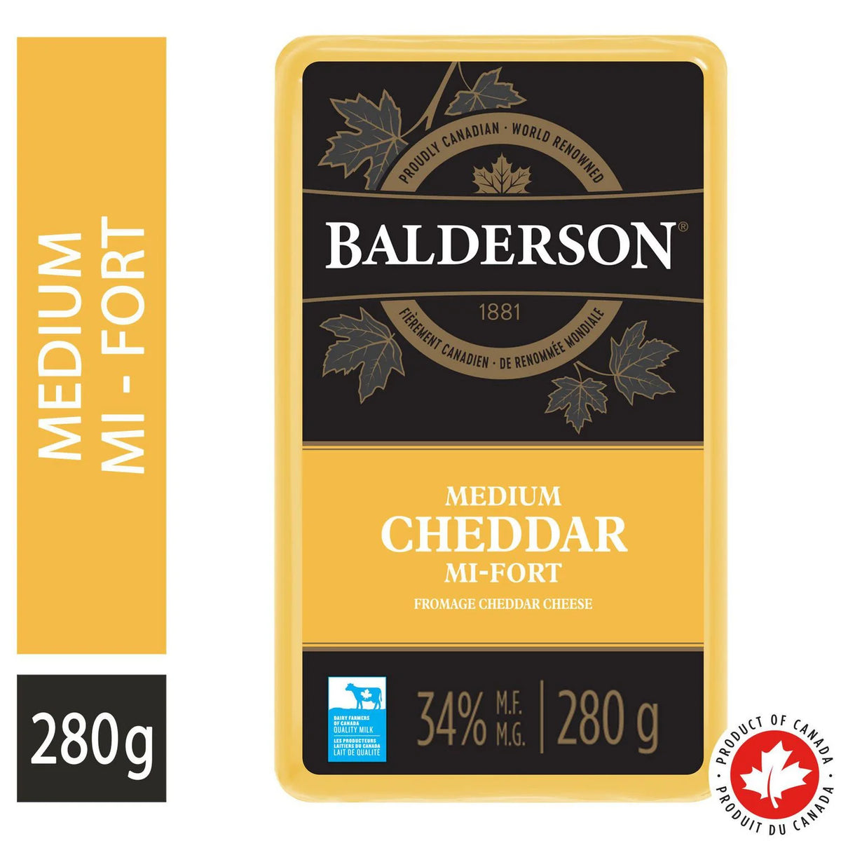 Balderson Medium Cheddar Cheese, 280 g