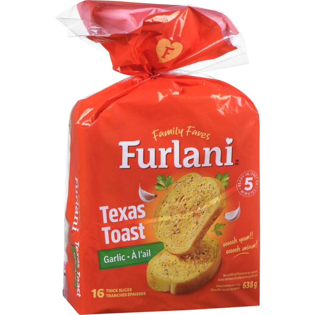Furlani Ready Bake Garlic Toast Texas-Style Bread, 16 × 40 g