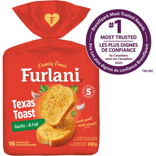 Furlani Ready Bake Garlic Toast Texas-Style Bread, 16 × 40 g