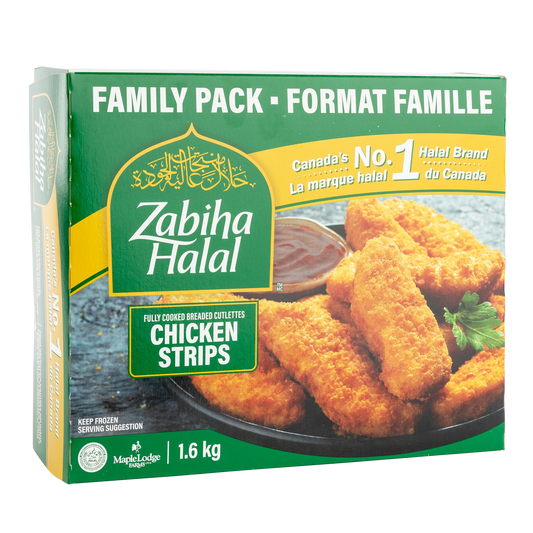 Zabiha Halal Frozen Chicken Breast Strips, 1.6 kg