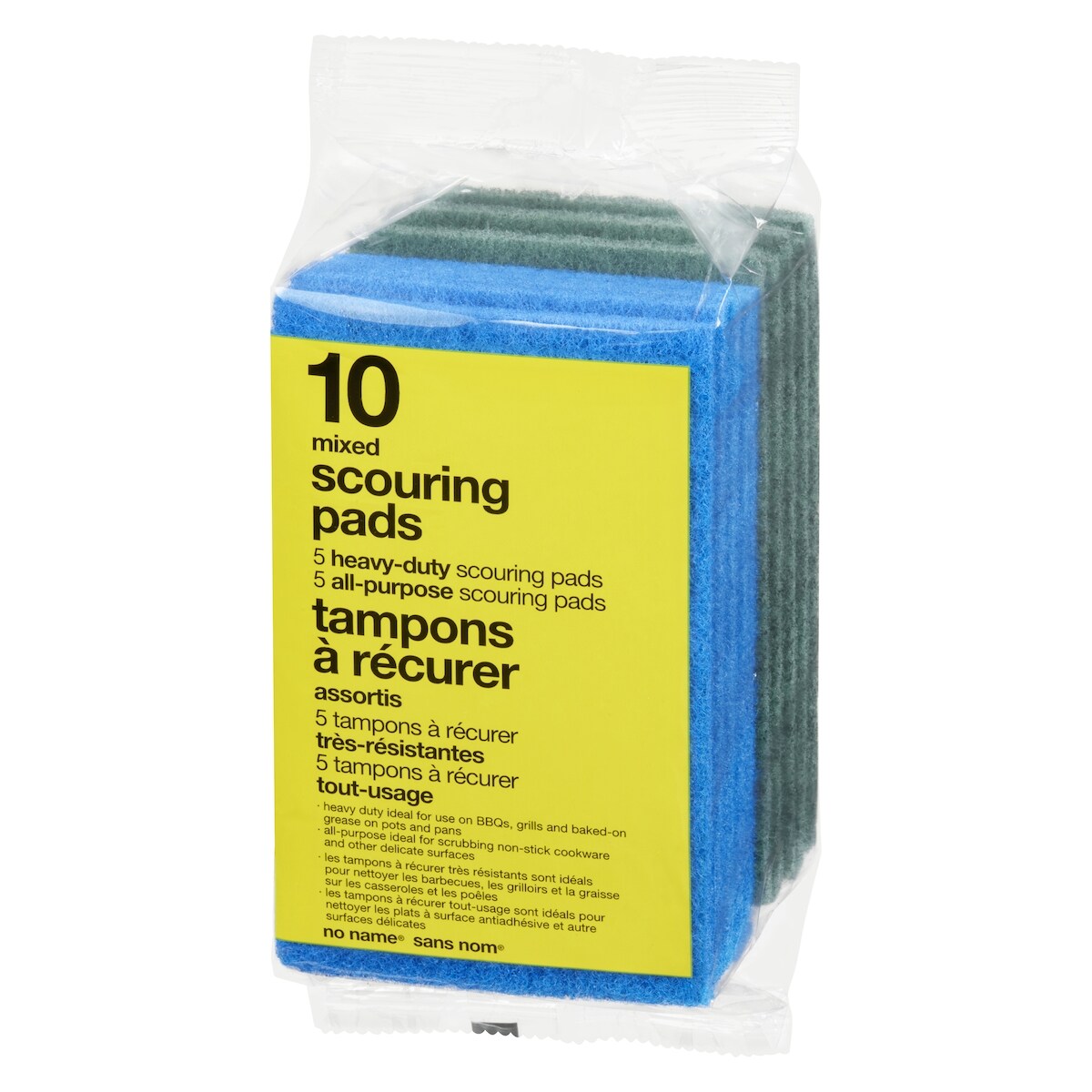 No Name Heavy-Duty & All-Purpose Mixed Scouring Pads, 10 Pack, 250 g