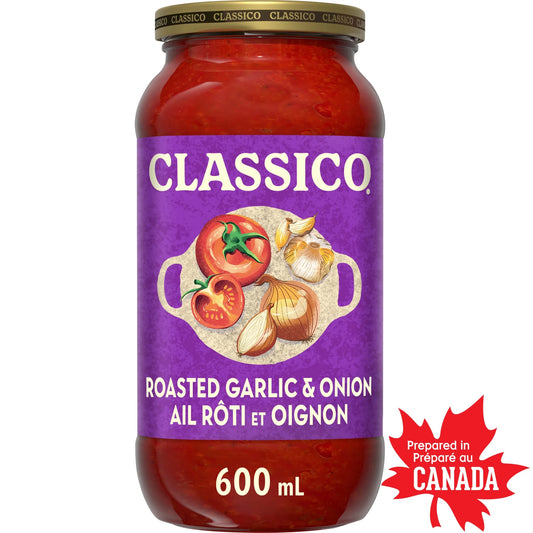 Classico Roasted Garlic & Onion Pasta Sauce Jar, 600 mL