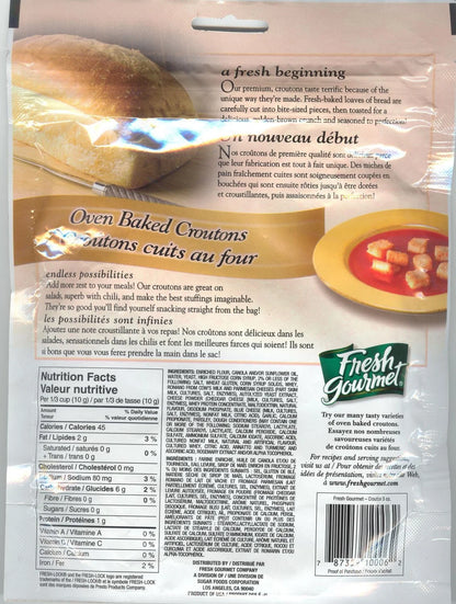 Fresh Gourmet Cheese & Garlic Croutons, 142 g