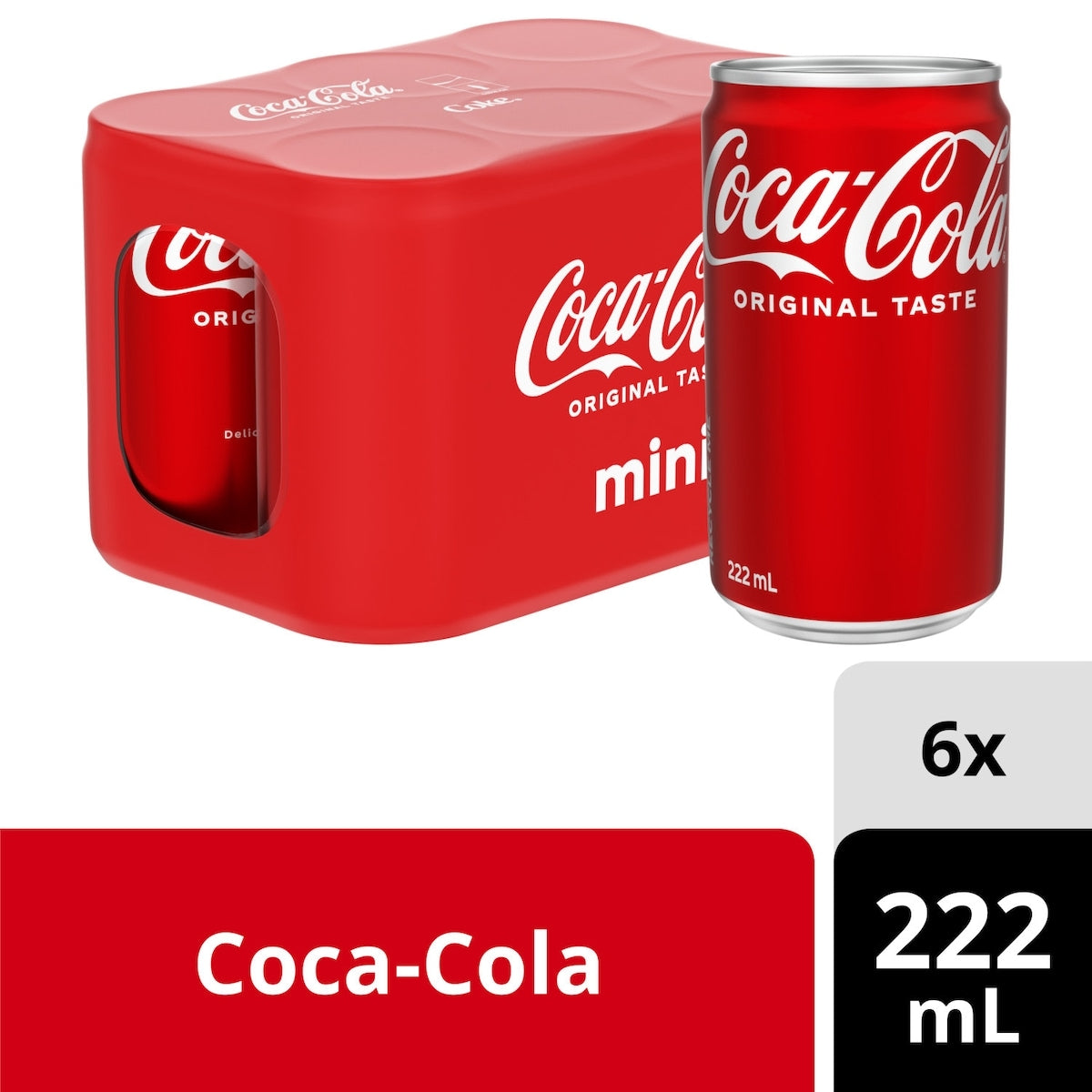 Coca-Cola Cola Mini Cans, 6 × 222 mL