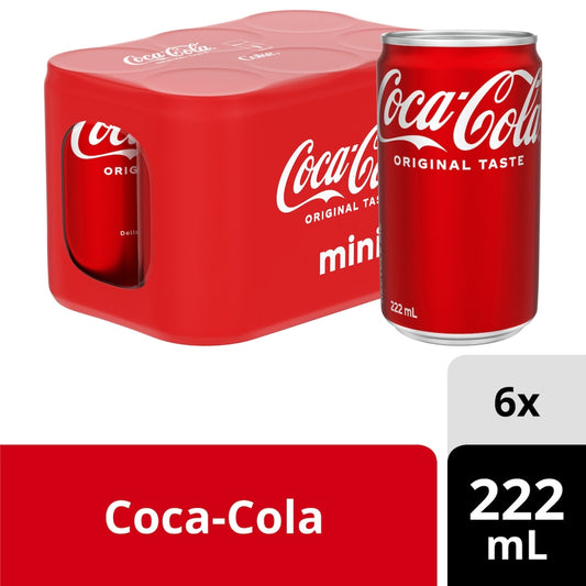 Coca-Cola Cola Mini Cans, 6 × 222 mL