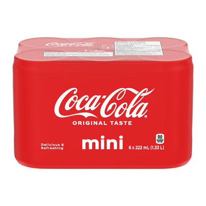 Coca-Cola Cola Mini Cans, 6 × 222 mL