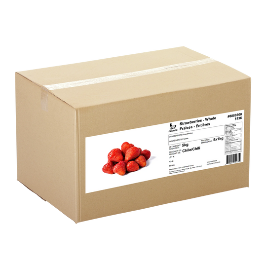 Fennec Frozen Whole Strawberries, 5 × 1 kg