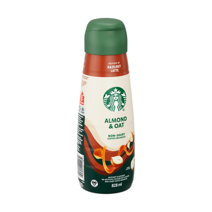 Starbucks Almond & Oat Non Dairy Hazelnut Latte Coffee Enhancer, 828 mL