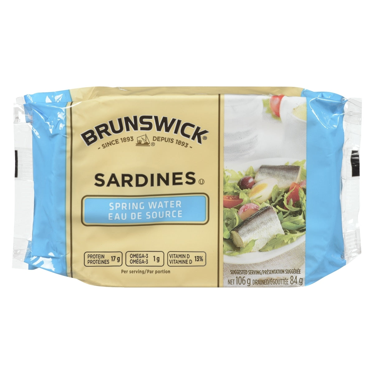 Brunswick Sardines in Spring Water, 106 g