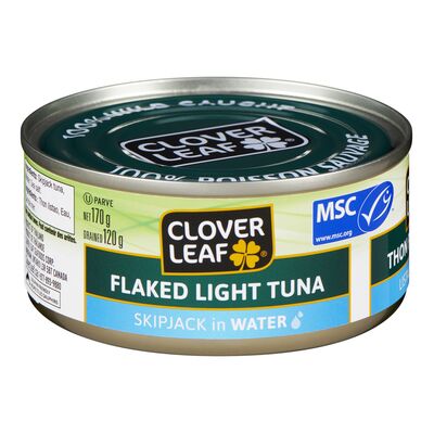 Clover Leaf Flaked Light Tuna in Water, 170 g