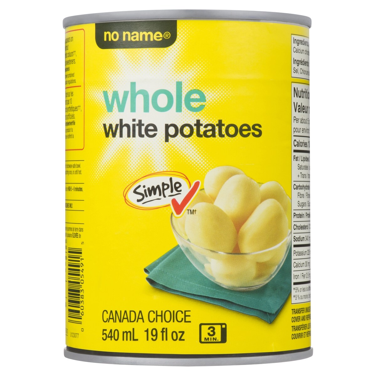 No Name Whole White Potatoes, 540 mL