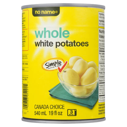 No Name Whole White Potatoes, 540 mL