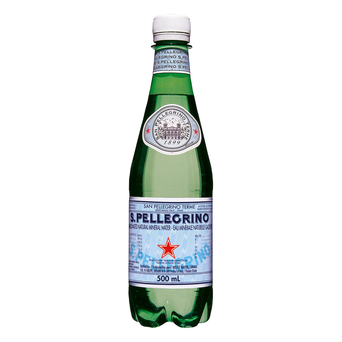 San Pellegrino Carbonated Mineral Water, 24 × 500 mL