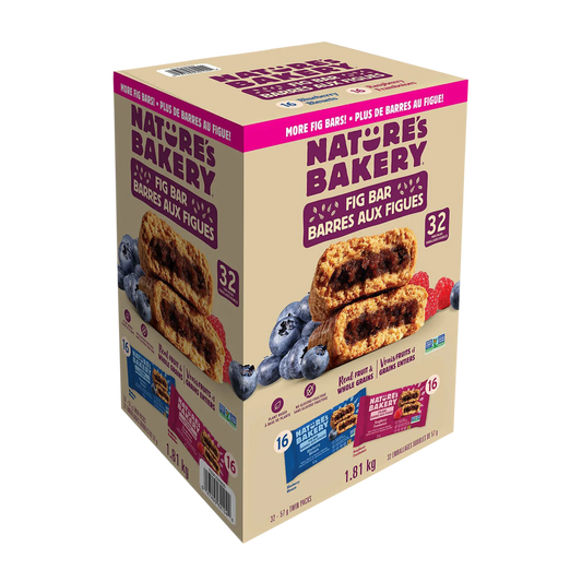 Nature's Bakery Whole Wheat Fig Bars Variety Pack, Blueberry & Raspberry, 1.81 kg