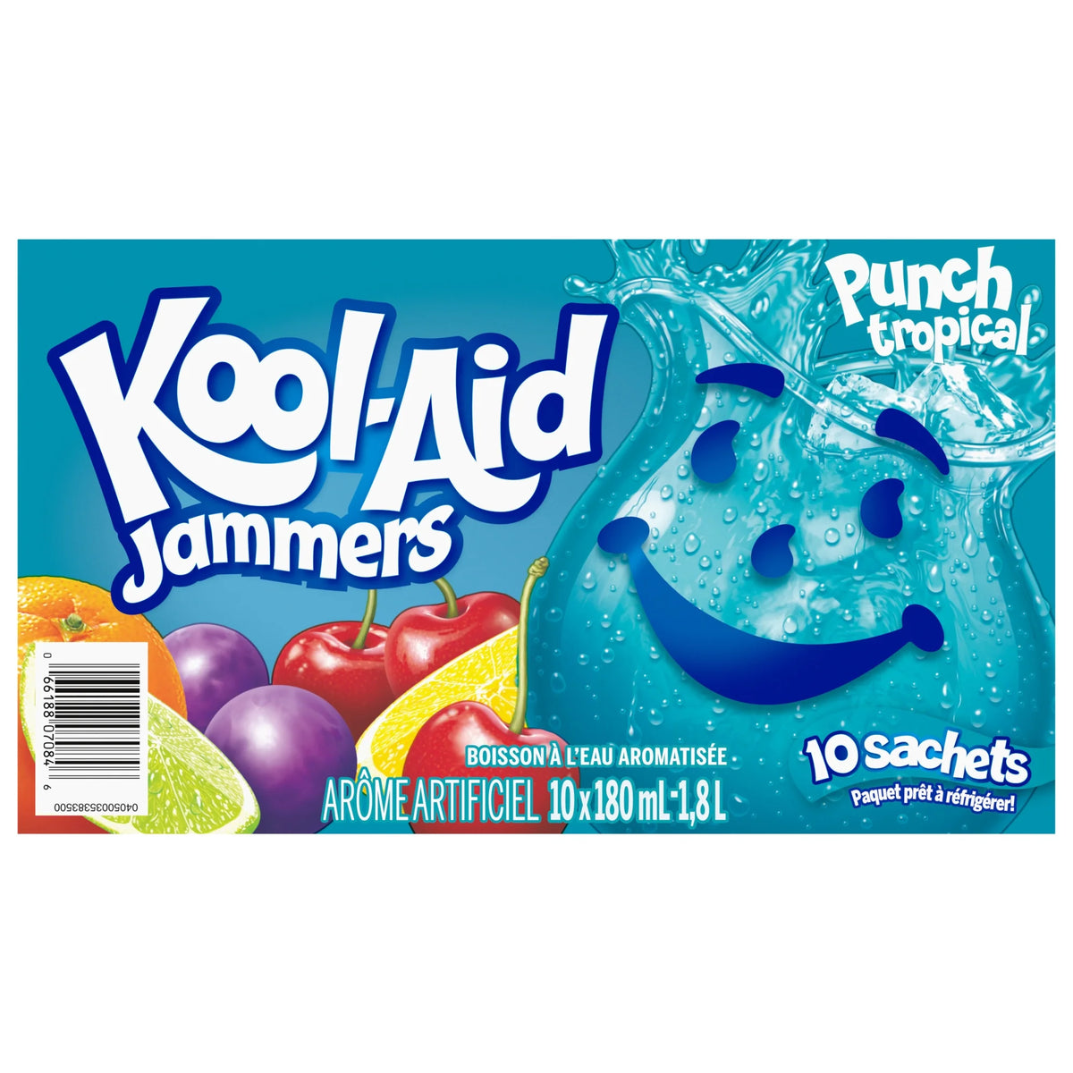 Kool-Aid Jammers Tropical Punch Drink Pouches, 10 × 180 mL