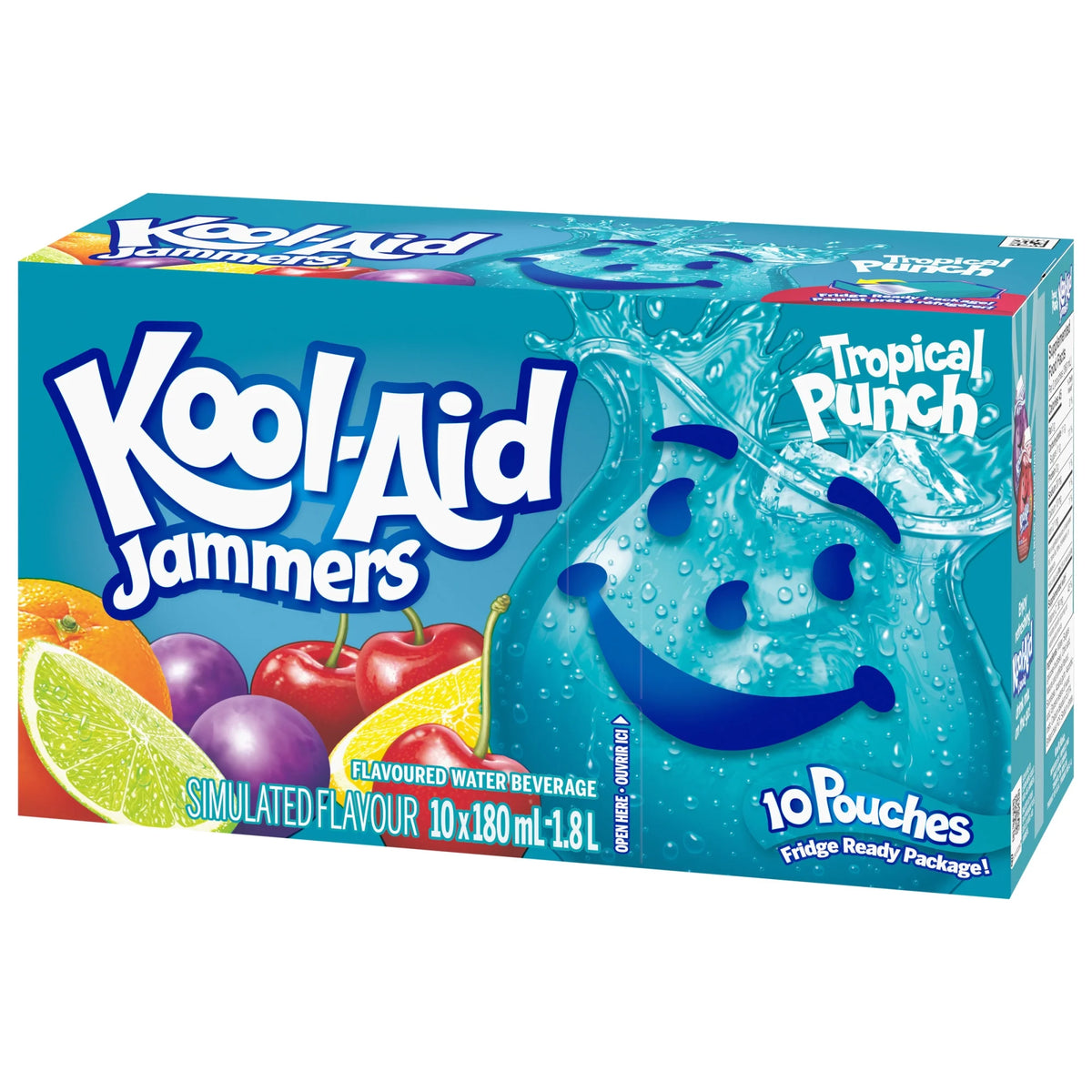 Kool-Aid Jammers Tropical Punch Drink Pouches, 10 × 180 mL