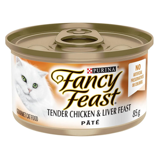 Fancy Feast Pate Tender Liver & Chicken Wet Cat Food, 85 g