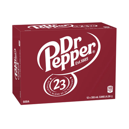 Dr Pepper Soda Cans, 12 × 355 mL