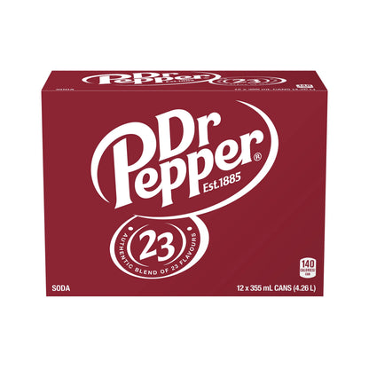 Dr Pepper Soda Cans, 12 × 355 mL