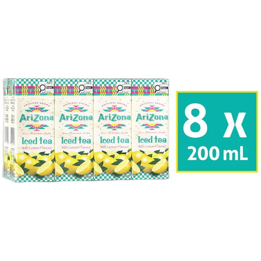 Arizona 100% Natural Iced Tea with Lemon, 8 × 200 mL