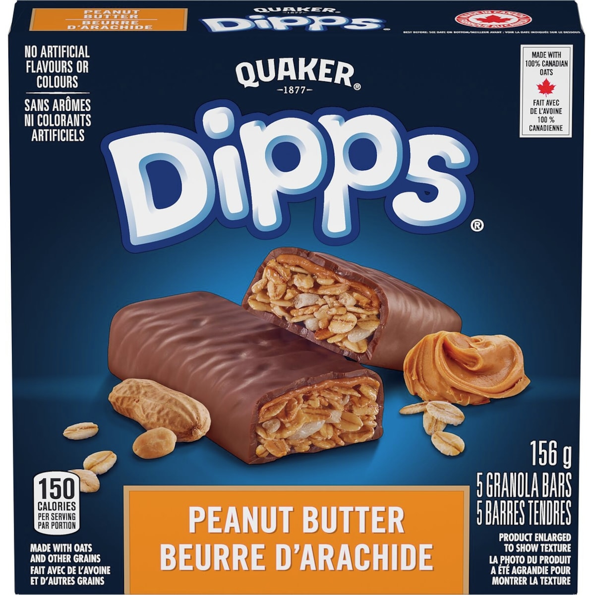 Quaker Dipps Granola Bars – Peanut Butter, 156 g
