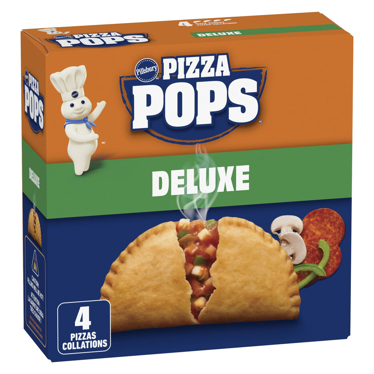 Pillsbury Deluxe Pizza Pops Frozen Pizza Snacks, 4 Pack, 380 g