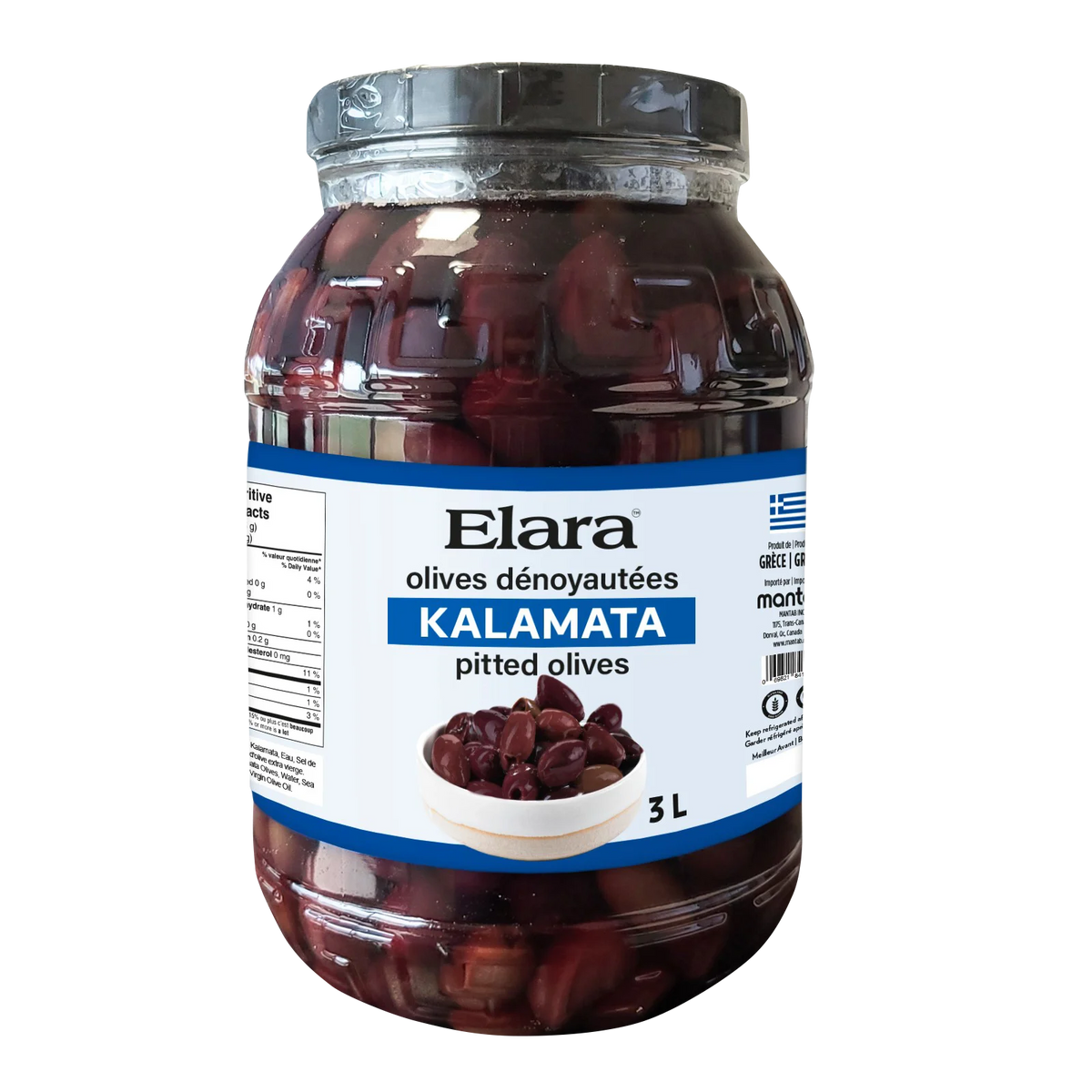 Elara Pitted Kalamata Olives, 3 L (3.17 qt.)