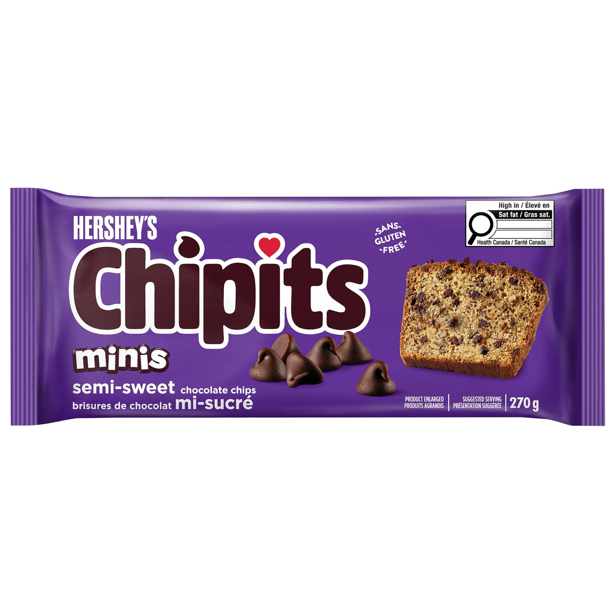 HERSHEY'S CHIPITS Semi-Sweet Minis Chocolate Chips, 270 g