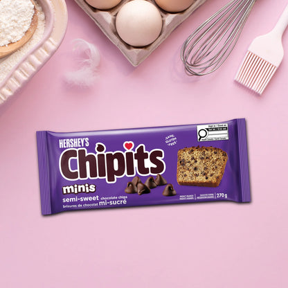 HERSHEY'S CHIPITS Semi-Sweet Minis Chocolate Chips, 270 g