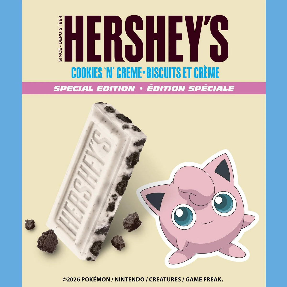 HERSHEY'S Cookies 'N' Creme Pokémon Special Edition Candy Bar, 43 g