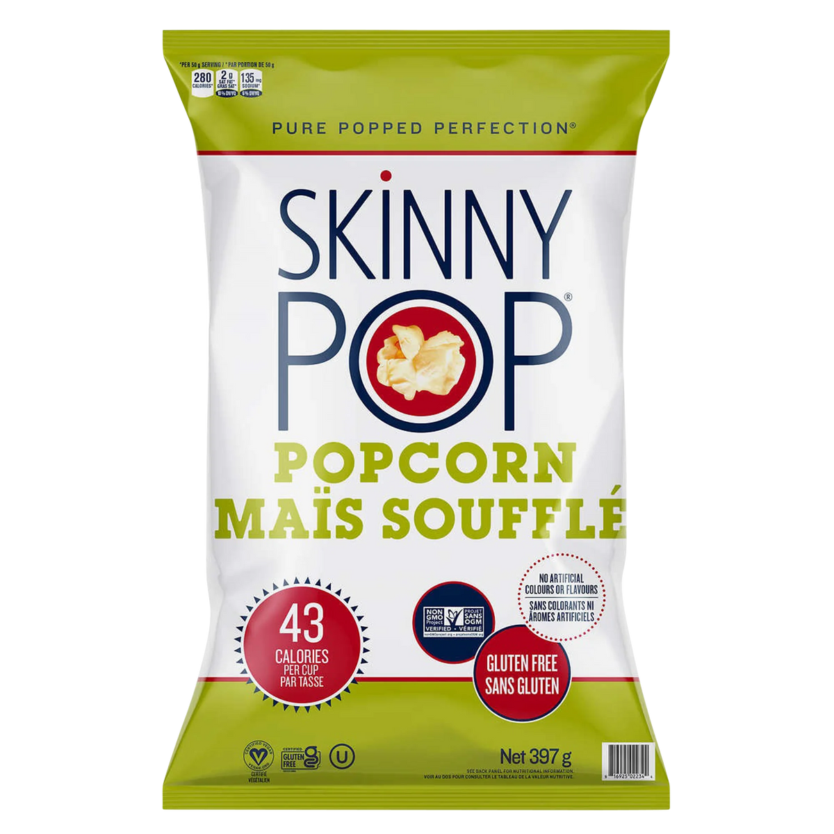SkinnyPop Original Popcorn, 397 g