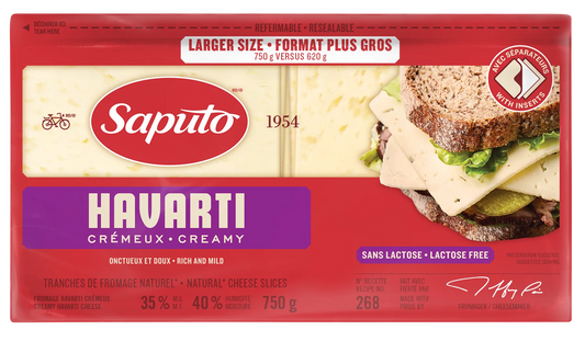 Saputo Sliced Havarti, 750 g