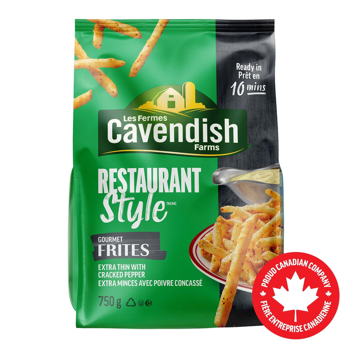 Cavendish Farms Restaurant Style Frites Extra Thin Gourmet Fries, 750 g