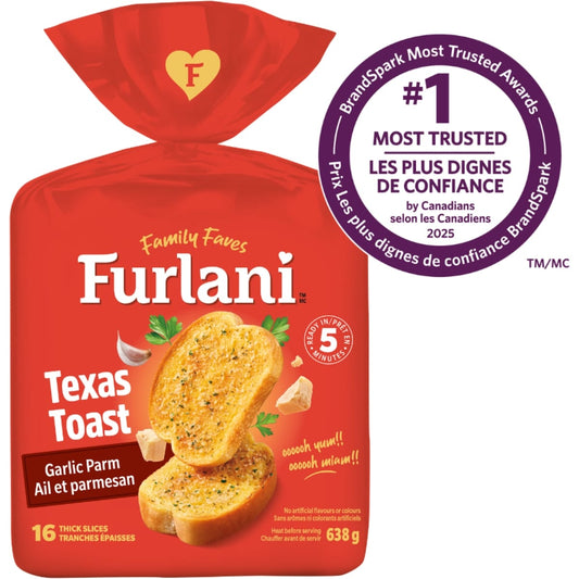 Furlani Ready Bake Garlic Parmesan Toast Texas-Style Bread, 16 × 40 g